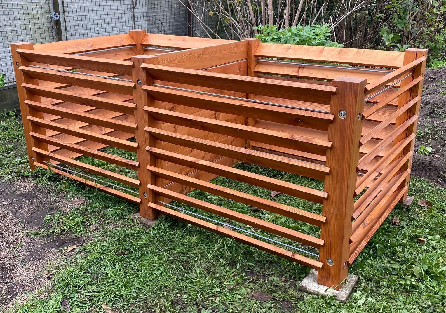 Kompostér z modřínu dvoukomorový